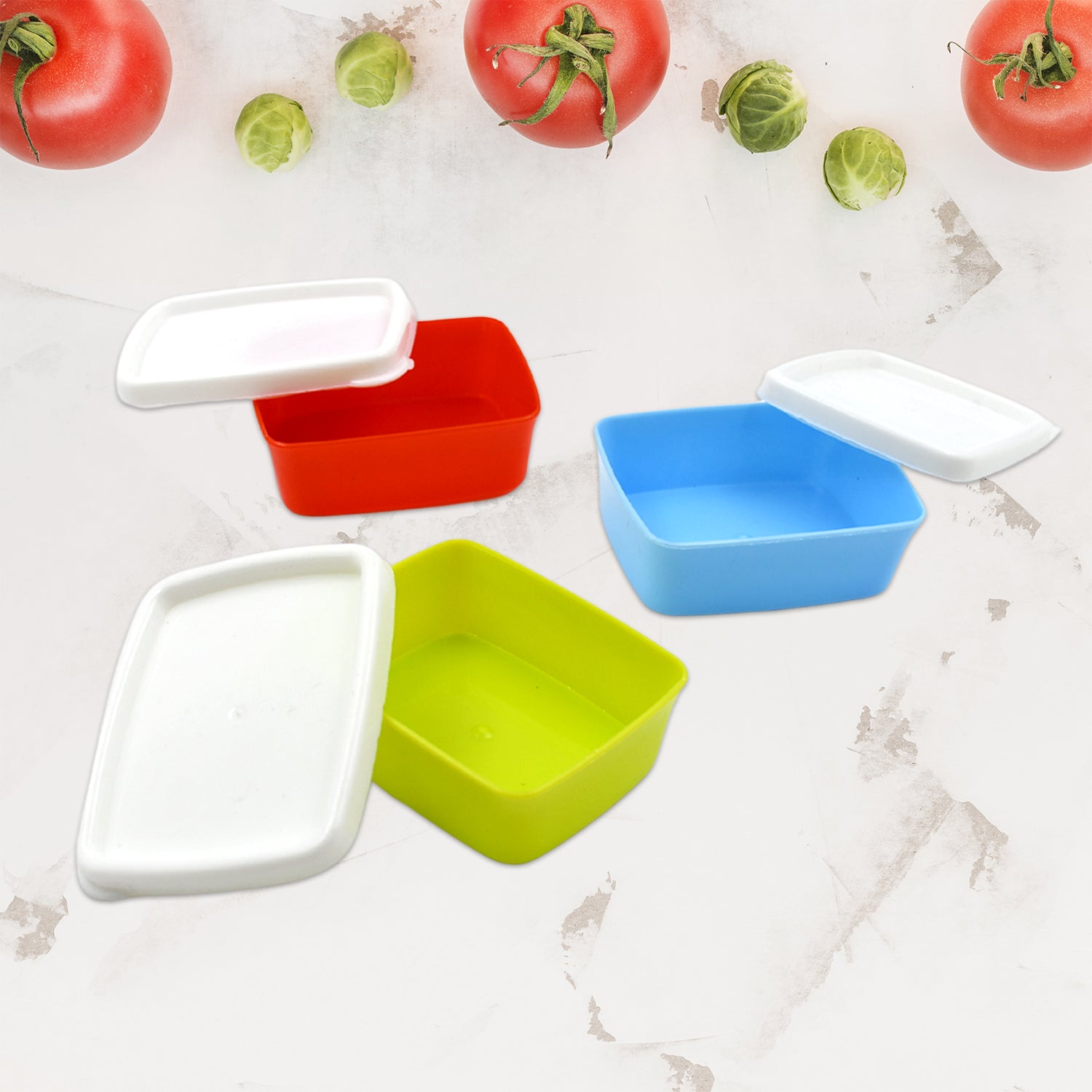 5556 Plastic Airtight Containers Set, Small Plastic Container Set, Rectangular Plastic Food, Pickle, Fridge Containers Multicolor Kitchen Storage Container (3 Pcs Set) 5556 Plastic Airtight Containers Set, Small Plastic Container Set, Rectangular Plastic Food, Pickle, Fridge Containers Multicolor Kitchen Storage Container (3 Pcs Set)